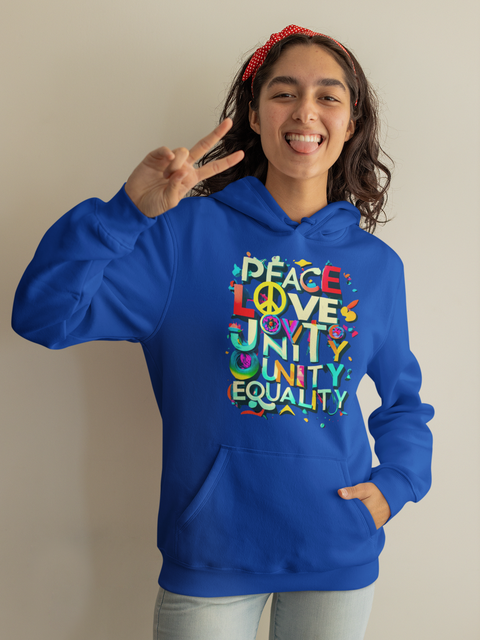 "Peace,Love,Unity, Equality" Ultimate Graphic Collection Unisex Hoodie - Karma Inc Apparel 