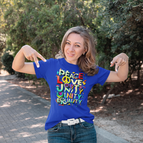 "Peace,Love'Unity.Equality" Ultimate Graphic Collection Unisex T-Shirt - Karma Inc Apparel 