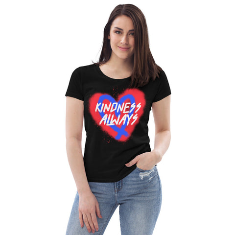 Karma Inc Apparel  Black / S "KINDNESS ALWAYS" Womens Organic Cotton T-Shirt