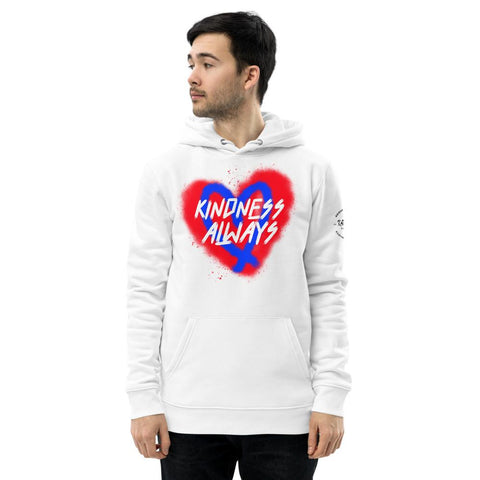 Karma Inc Apparel  Hoodie White / 2XL "KINDNESS ALWAYS" Organic Cotton Eco Friendly Unisex Hoodie