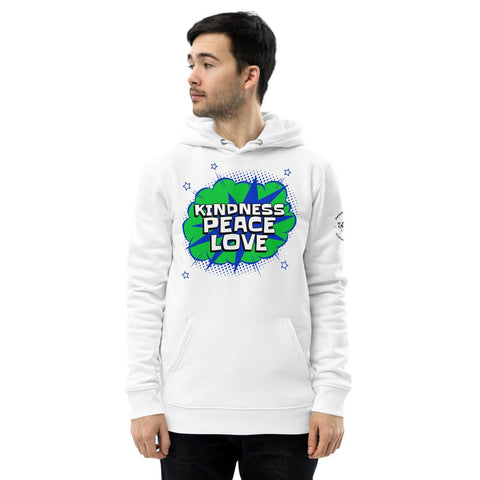 Karma Inc Apparel  Hoodie White / L "KINDNESS/PEACE/ LOVE Premium Organic Cotton Eco-Friendly Unisex Hoodie