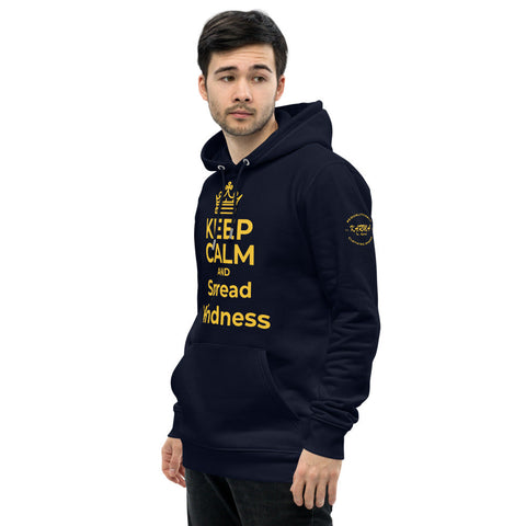 Karma Inc Apparel  "KEEP CALM AND SPREAD KINDNESS" Maize and Blue Premium Organic Cotton Unisex Hoodie