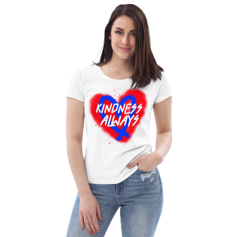 Karma Inc Apparel  White / S "KINDNESS ALWAYS" Womens Organic Cotton T-Shirt
